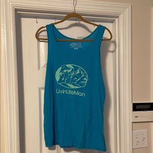 LivinLifeMan Blue Graphic Tank Top